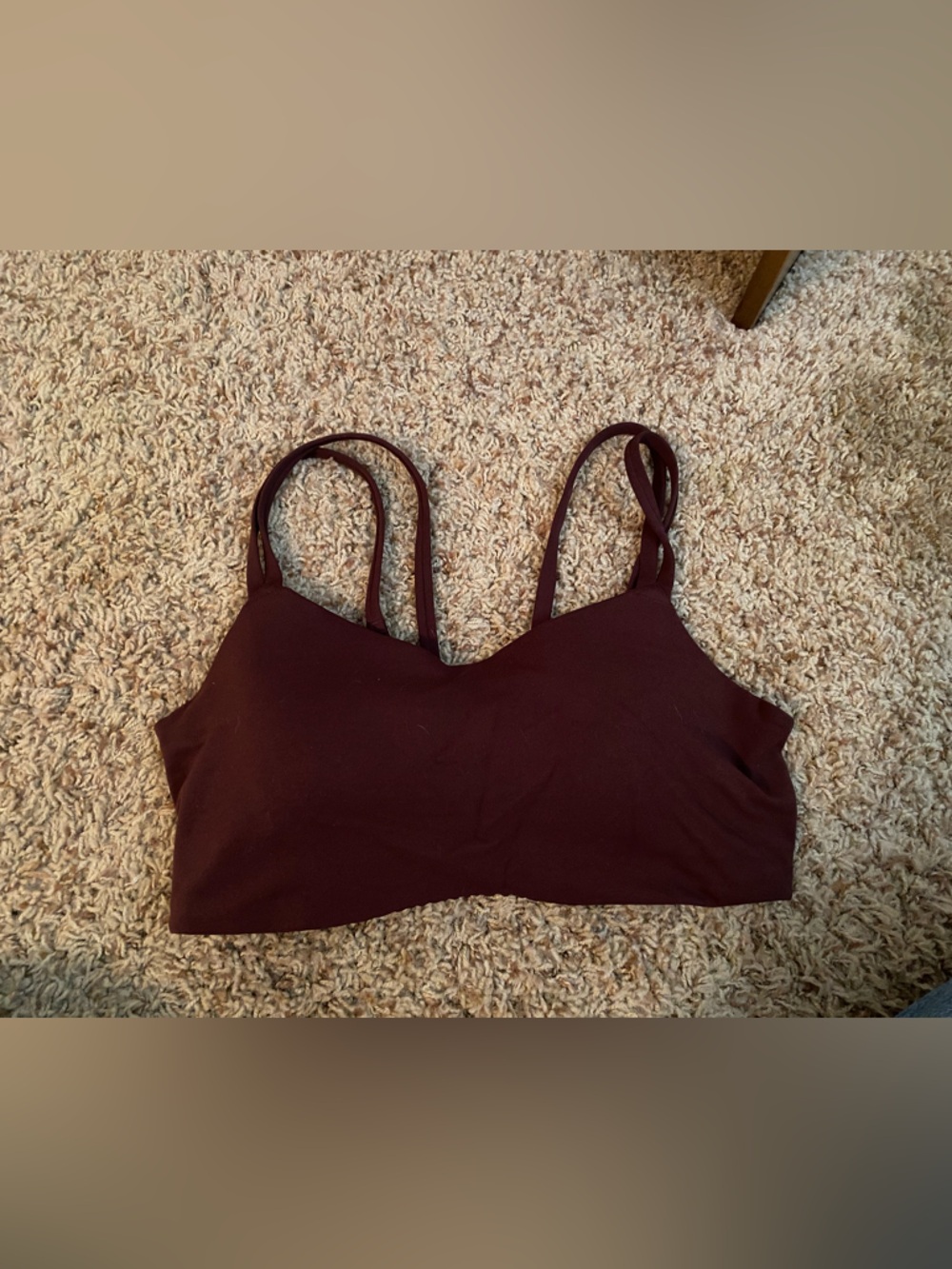 Nike Women's Burgundy Double-Strap Sports Bralette